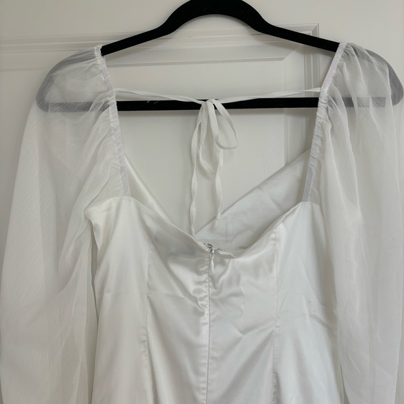 White Satin Engagement Party Dress - Picture 10 of 10